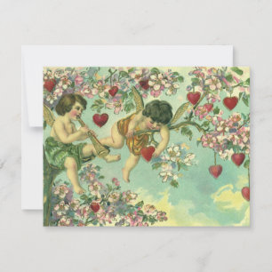 Valentijnsdag Victoriaans Cupids Hartboom Kaart