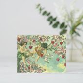 Valentijnsdag Victoriaans Cupids Hartboom Kaart (Staand voorkant)