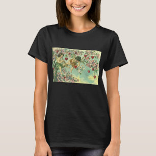 Valentijnsdag Victoriaans Cupids Hartboom T-shirt