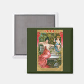 Valentijnsdag, Victoriaans dame met Cherub Magneet (Voorkant / Achterkant)