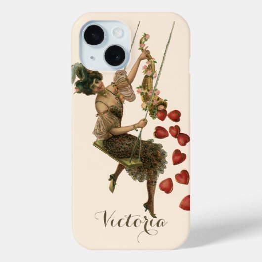  Valentijnsdag, Victoriaans dame op een schommel Case-Mate iPhone Case (Achterkant)