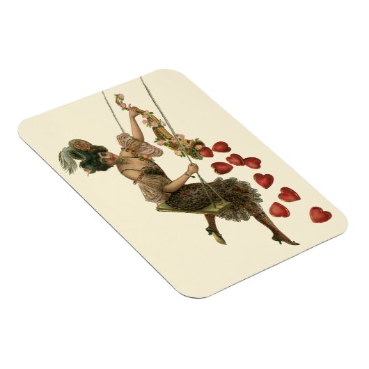 Valentijnsdag, Victoriaans dame op een schommel Magneet (Rechterzijde)