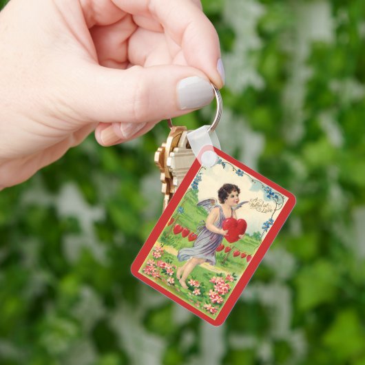 Valentijnsdag, Victoriaans Engel met Hart Sleutelhanger (Hand)