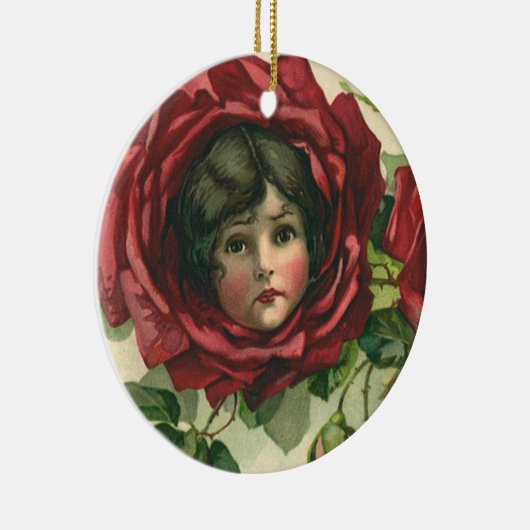  Valentijnsdag, Victoriaans gezichten in Rozen Keramisch Ornament (Rechts)