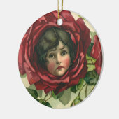  Valentijnsdag, Victoriaans gezichten in Rozen Keramisch Ornament (Links)