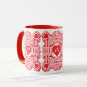  Valentijnsdag, Victoriaans harten sterven gesnede Mok (Voorkant links)