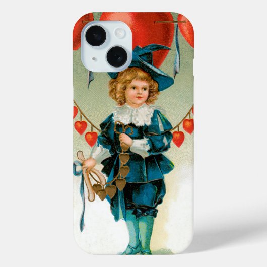 Valentijnsdag, Victoriaans Jongen met Harten Case-Mate iPhone Case (Achterkant)