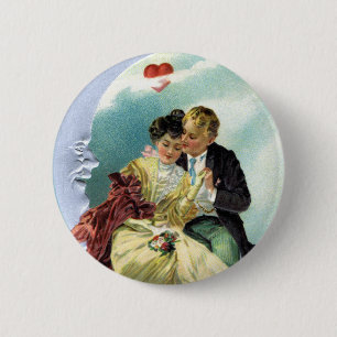  Valentijnsdag Victoriaans liefde en Romance Ronde Button 5,7 Cm