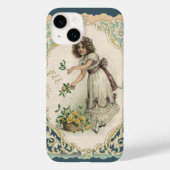  Valentijnsdag, Victoriaans Meisje met Rozen Case-Mate iPhone Case (Achterkant)