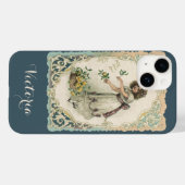  Valentijnsdag, Victoriaans Meisje met Rozen Case-Mate iPhone Case (Achterkant (horizontaal))