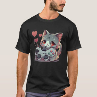 Valentijnsdag Videogame Kat Schattige Kitten Poes T-shirt