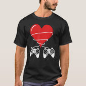 Valentijnsdag videospelcontroller hartgamer t-shirt (Voorkant)