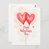 Valentijnsdag viering van de liefde briefkaart (Voorkant / Achterkant)