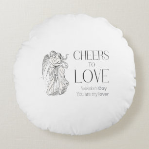 Valentijnsdag – Vintage Cherubs & Liefdesboodschap Rond Kussen
