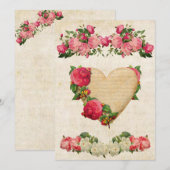 Valentijnsdag Vintage Kaart (Voorkant / Achterkant)