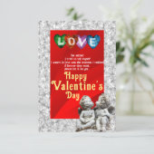 Valentijnsdag Vlakke Wenskaart Kaart (Staand voorkant)