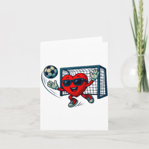 Valentijnsdag Voetbal Keeper Grappige Hart Jongens Kaart