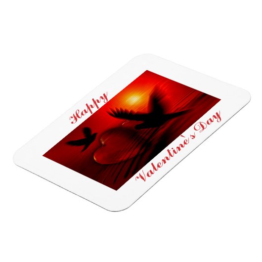 Valentijnsdag vogels en harten magneet (Linkerzijde)