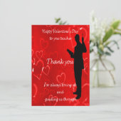 Valentijnsdag voor leraren feestdagenkaart (Staand voorkant)