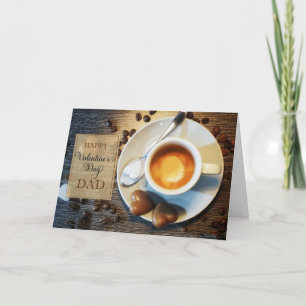 Valentijnsdag voor papa Masculine Coffee Theme Feestdagen Kaart