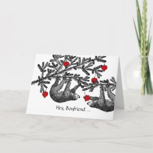 Valentijnsdag voor vriend, luiaards en harten kaart
