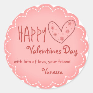 Valentijnsdag-vriendschap op maat ronde sticker