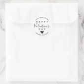 Valentijnsdag vriendschapslabel zwart-wit ronde sticker (Tas)