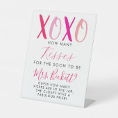 Valentijnsdag Vrijgezellenfeest hoeveel kussen spe Reclamebord Met Voetstuk (Voorkant)