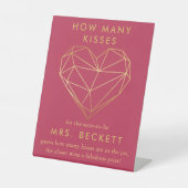 Valentijnsdag Vrijgezellenfeest hoeveel kussen spe Reclamebord Met Voetstuk (Voorkant)