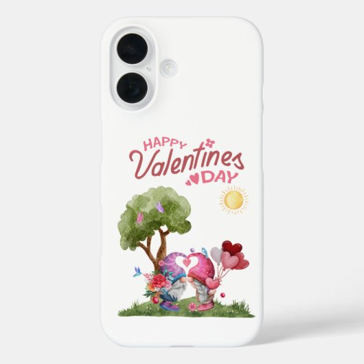 Valentijnsdag Waterverf Gnome paar Case-Mate iPhone Case (Achterkant)