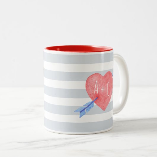 Valentijnsdag Waterverf Harde pijlstaafjes Mok (Voorkant rechts)