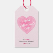 Valentijnsdag Waterverf Hart Gift Label Cadeaulabel (Voorkant)