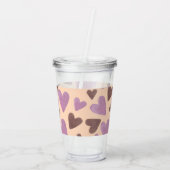 Valentijnsdag Waterverf Harten Monogram Acryl Drinkbeker (Achterkant)