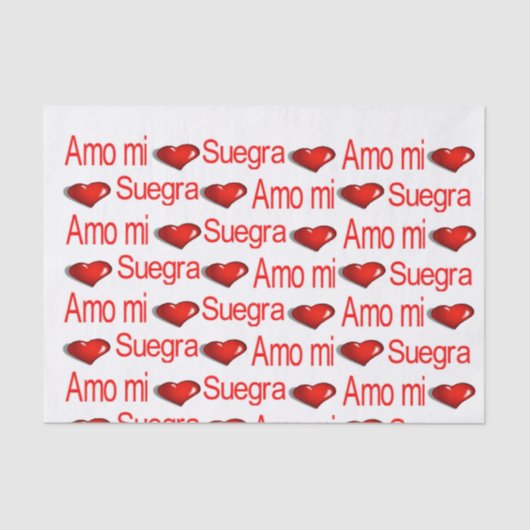Valentijnsdag Weefsel Papier Amo mi Suegra Harten (Voorkant)
