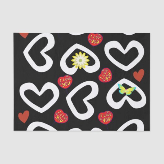 Valentijnsdag — Weefselpapier — Hoorten Tissuepapier (Voorkant)