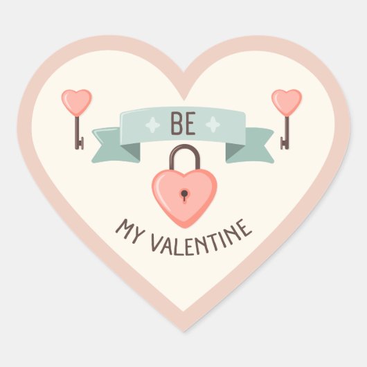 Valentijnsdag - Wees mijn valentijn Hart Sticker (Voorkant)