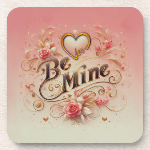 Valentijnsdag wees van mij ontwerp met hart, citaa bier onderzetter