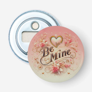 Valentijnsdag wees van mij ontwerp met hart, citaa button flesopener