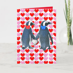 Valentijnsdag Wenskaart Penguin Feestdagen Kaart
