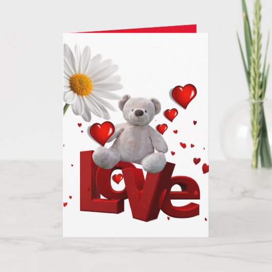 Valentijnsdag Wenskaart Teddy Bear Feestdagen Kaart (Voorkant)