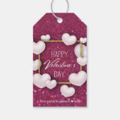 Valentijnsdag Witte Harten Glitter - Gift Label Cadeaulabel (Achterkant)