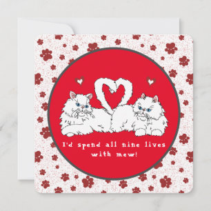Valentijnsdag Witte Perzische Katten met Harten