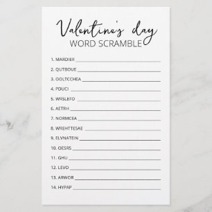 Valentijnsdag Word Scramble Game-game