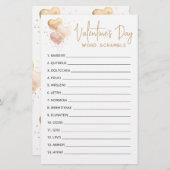 Valentijnsdag Word Scramble Game-game (Voorkant / Achterkant)