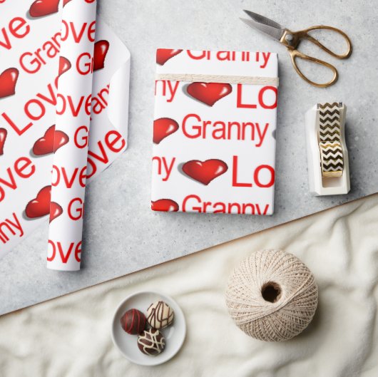 Valentijnsdag Wrapping Paper Love Granny Hearts Cadeaupapier (Crafts)