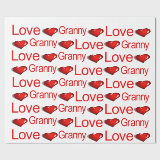 Valentijnsdag Wrapping Paper Love Granny Hearts Cadeaupapier (Vlak)