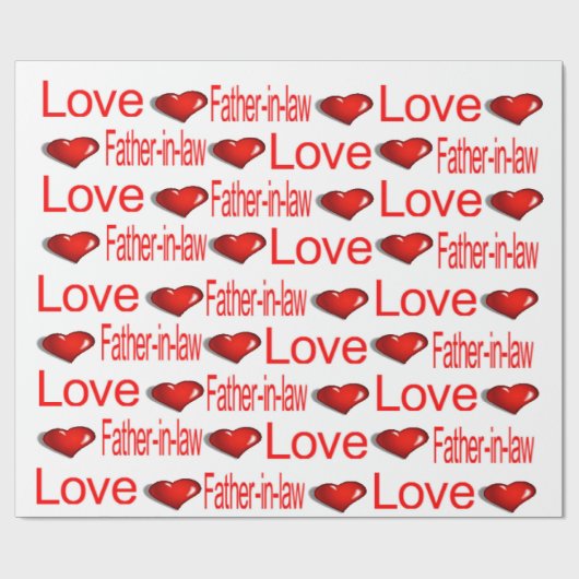 Valentijnsdag Wrapping Paper Love Vader in de wet Cadeaupapier (Vlak)