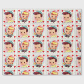 Valentijnsdag wrapping paper retro cadeaupapier (Vlak)