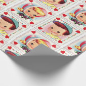 Valentijnsdag wrapping paper retro cadeaupapier (Hoek)