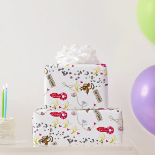 Valentijnsdag Wrapping Papier Aap Bananen Liefde